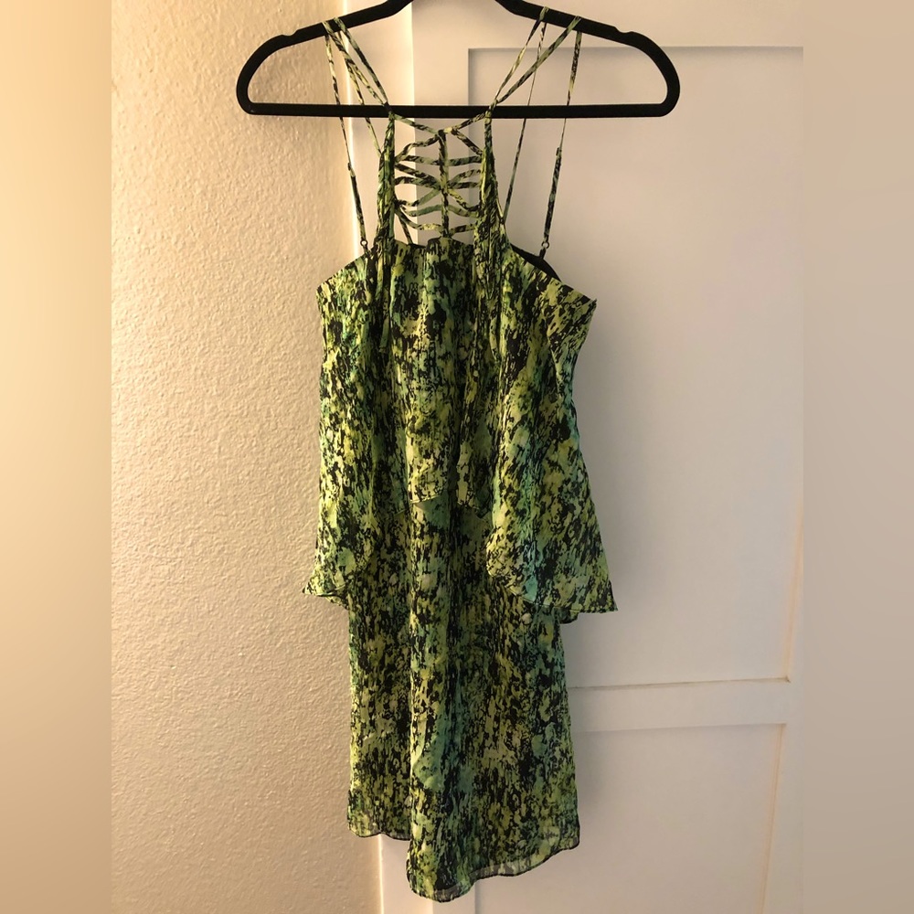 BCBGMaxAzria layered green mini dress, XS